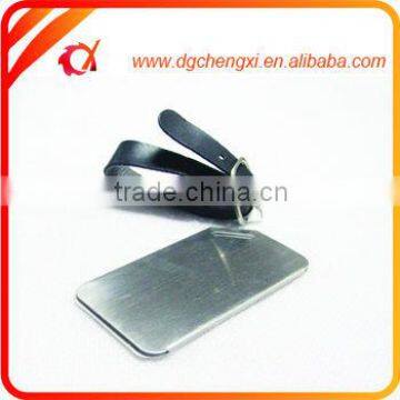 Hot Sale Customized logo Stainless Steel Luggage Tag with Strape and wirerope