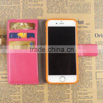 Leather Flip Case for Iphone 6 PU Strong Megnetic Side Flip Stand Phone Accessories for Iphone 6 Plus Wholesale
