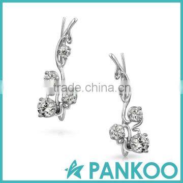 925 Sterling Silver Modern Rose Gold AAA Cubic Zirconia Ear Pin Ear Crawlers photo-2