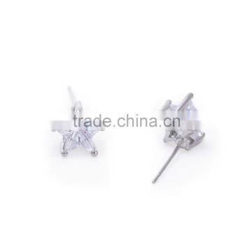 New Arrival Fashion Five-Star Point Design Stud Earrings Cubic Zirconia Wholesale Jewelry