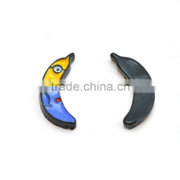 New arrival fashion banana design alloy enamel DIY alphabet accessories jewelry accessories size 9*6mm wholesale