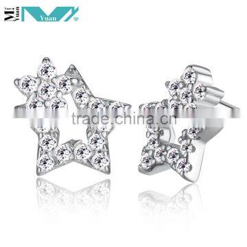 925 sterling silver jewellery shiny star earrings