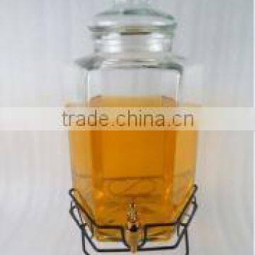 Large Size Different Types Beverage Dispenser Glass Jug With Pouring Spigot photo-2