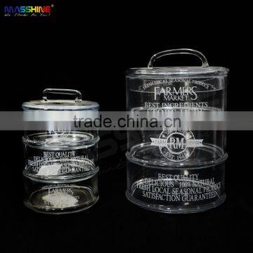 Transparent Multi Layer Glass Storage Jar