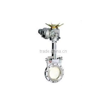 150# flange end knife gate valve with electric actuator