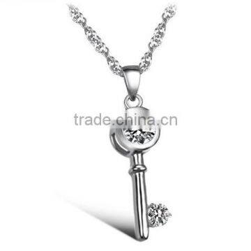 Vintage Key Pendant Crystal Pendant Necklace Love Key Charms Choker For Women