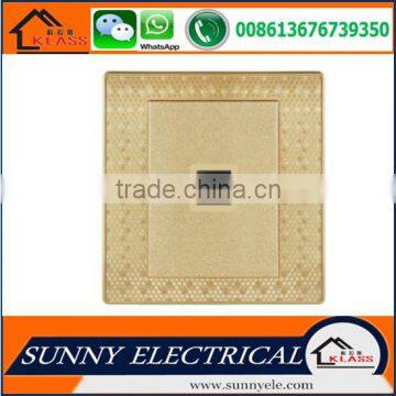 KB6 best sale Painting Golden good quality electric popular wall tel Socket with CE certification