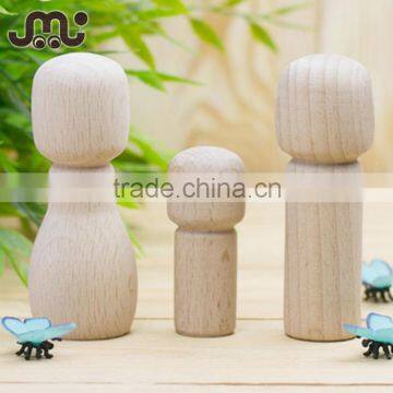 Polished smooth blank wooden kokeshi doll