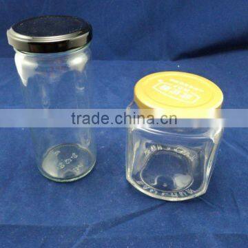 dried food storage glass jar with tinplate cap, glass container