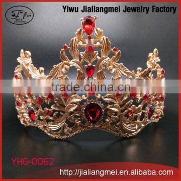 Wholesale Fashion Fancy Wedding Bridal Headpieces Hair Piece Gold Plated Metal Tiara