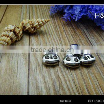 2 holes sliver plating Cord Spring Buckle