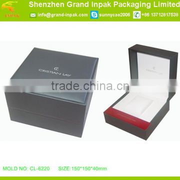 Luxury pu watch box with wood