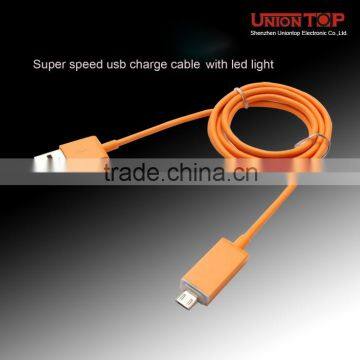 China Factory Price High Quality 1m Round Mirco Usb Cable With Led Light photo-4