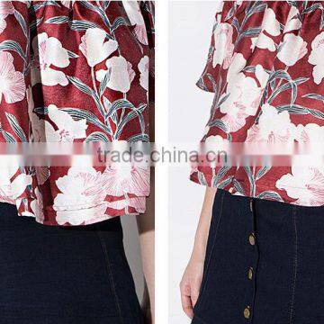 Women's Flower Print Short Sleeve Fashion Top T-shirt Blouses photo-6