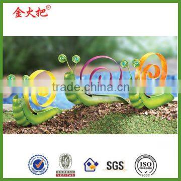 colorful metal garden snail stake set of 3