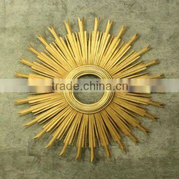 Decorative Wall Mirror With Antique Gold Leaf Finish - Helios Series