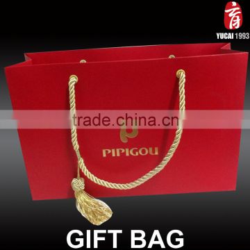 Custom Style Red Print Logo Paper Gift Bag