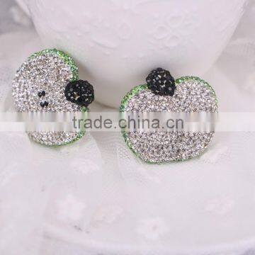 Lovely Fruit Pendant, Pave Crystal Zircon Clay Pendants, Gem Pendant Beads For Jewelry Making photo-2
