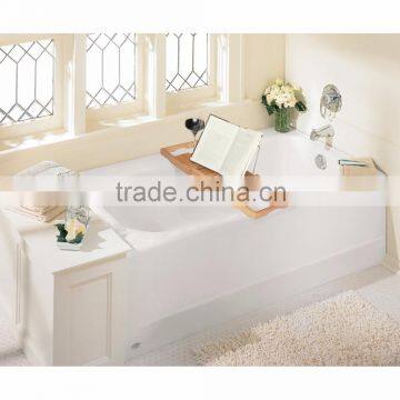 Bamboo Bathtub Caddy With Extending Sides and Adjustable Book Holder photo-4