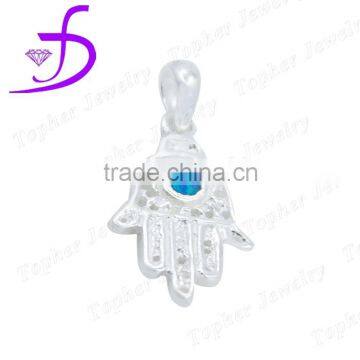 2016 zircon stone pendant jewelry opal hamsa shaped pendant with cz