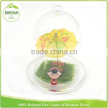 Bulk Buy From China Butterfly , Tillandsia Plants , Miniature Fairy Garden in 30cm Dome Clear Figurine Display Glass Cloche photo-6