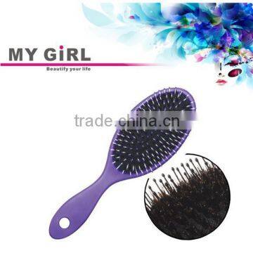 2016 My Girl cheap high quality soft plastic natural boar bristle hair brush