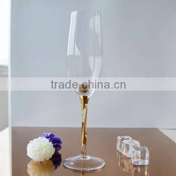 Hot selling wine glass with golden decal