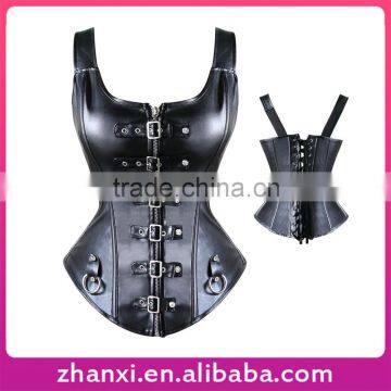 Adjustable bandage women shaper lady corselet steampunk sexy leather corset