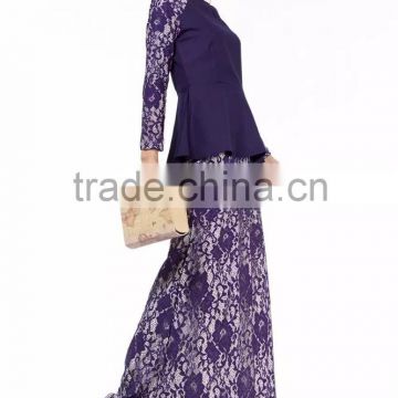 2016 New Arrival Fashion Muslim Wear Clothing Fashion Middle East Dubai Turkish Abaya Arabic blouse skirt set