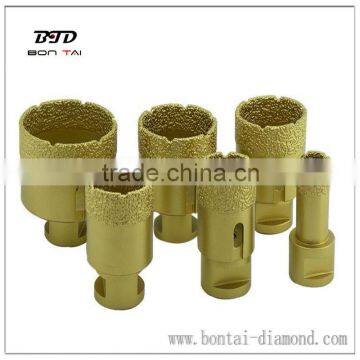 Diamond vacuum brazed hole saw drill core bit