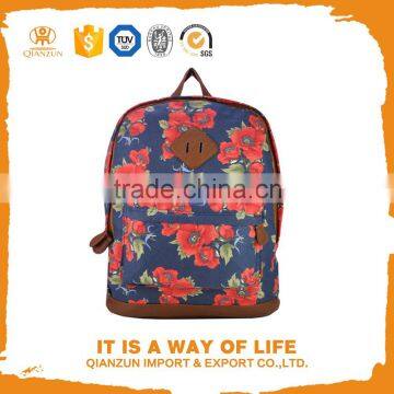 Travel School Bag Sports Floral Backpack Canvas Bookbags