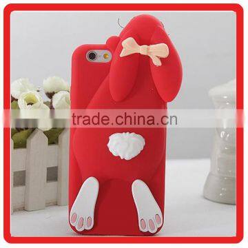 Lovely 3D rabbit Cute Cartoon Soft Silicone Minion Back Cover Case For iphone 5s 6 6s plus