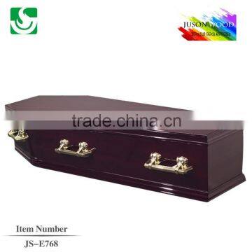 JS-E768 funeral solid wood coffin manufacturers