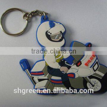 Police design PVC rubber keychain