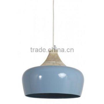 Wood Metal Ceiling Pendant Light / Iron + Wood Hanging Shade Lamp