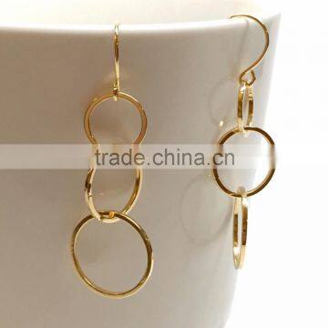 304 stainless steel gold ring shaped earrings ring type earrings