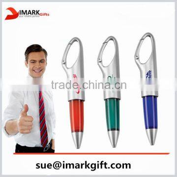 Personalized Logo Hanger Pen With Carabiner/small twist ball pen