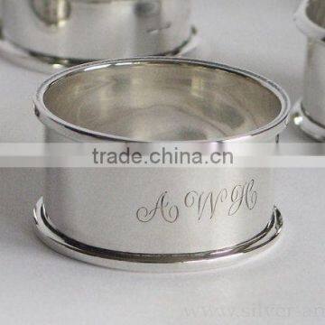 Elegant design napkin ring wholesale silver plain