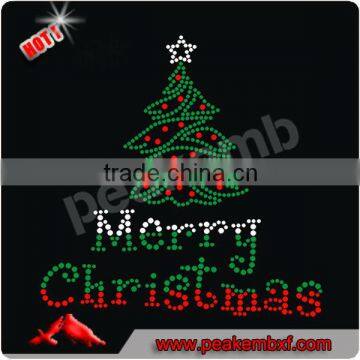 Colorful Christmas Tree Rhinestone Iron Ons New Custom Design