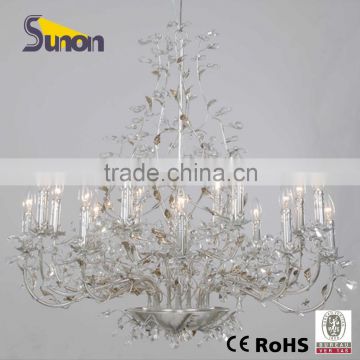 SD0640/8+8 European style Iron Antique silver decorative crystal chandelier