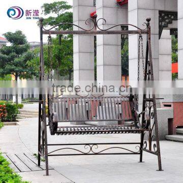 wrought iron metal garden swing chairs manufacture, hanging garden swing chairs, swing hanging chair(XY13842)