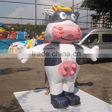 Hola black and white inflatable cow costume/inflatable costume