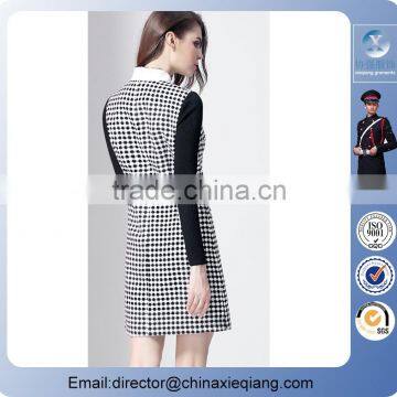 2016 Fashion Ladies Plaid Slim Fit Dress Women Plaid Dress