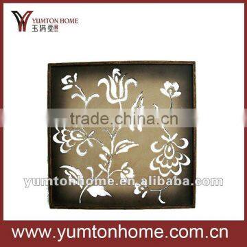 metal hollow flower wall plaque