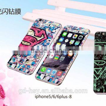 HUYSHE 0.3mm thickness cartoon tempered glass screen protector for iphone 6 6plus front and back accept customize