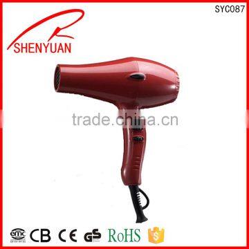 Professional AC Motor Hair Dryer Hairdryer With Comb Black