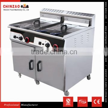 2 Tank 4 Basket Free Standing Gas Deep Fryer / Gas Chips Fryer For Sale