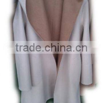 creamy white 2 side wool coat