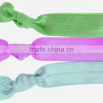 Custom design artificial ribbon bow elastic hair tie band