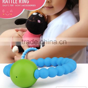 2016 latest design with voice Silicone Baby Teether ratttles Tooth Care Rattles